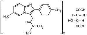 AMBIEN® (zolpidem tartrate) Structural Formula Illustration