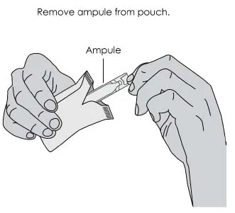 Remove ampule from pouch Illustration