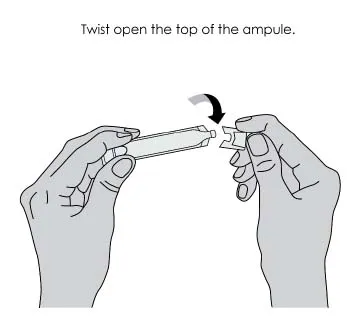 Carefully twist open the top of the ampule and use the contents right awayz Illustration