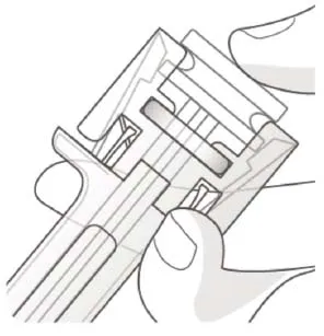 Injection of the entire prefilled syringe contents is necessary to activate the needle guard Illustration